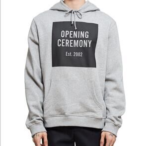 Opening Ceremony Sweatshirt Gray Box Logo Hoodie Size Medium